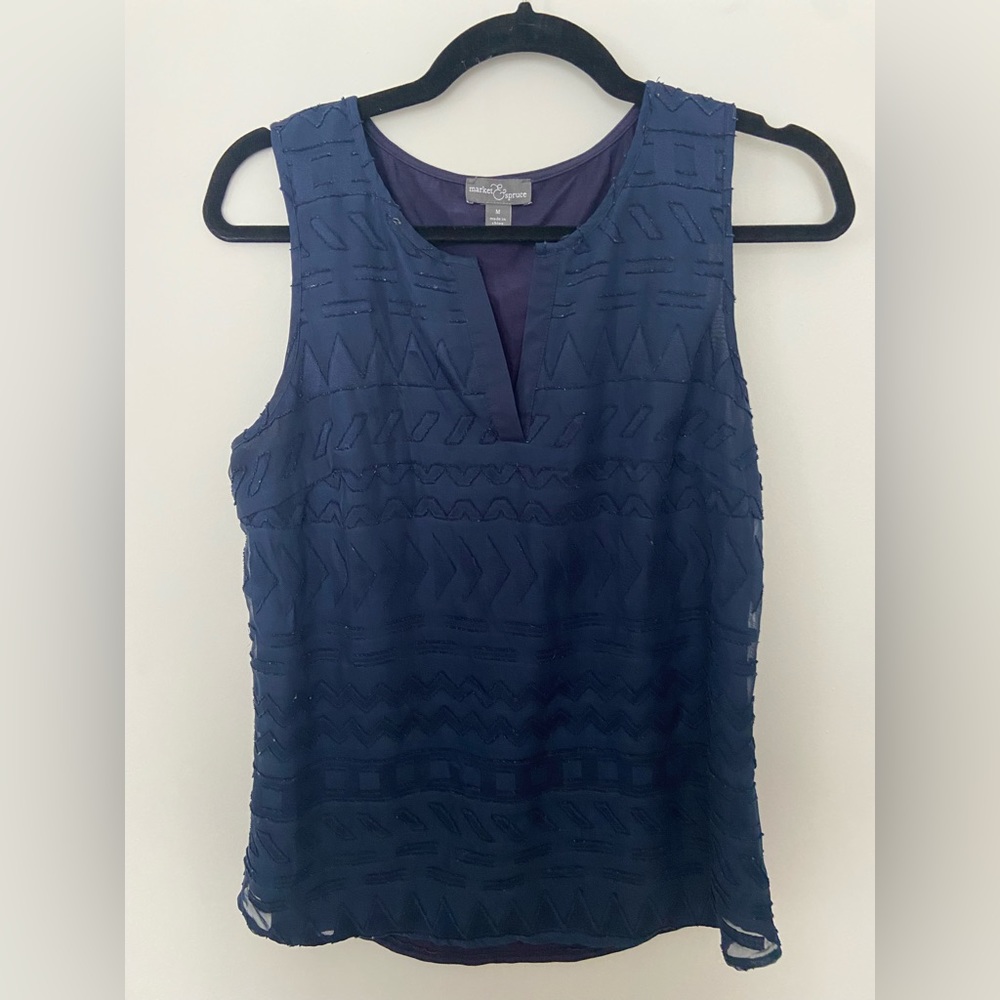 Market & Spruce Navy Tank - Medium